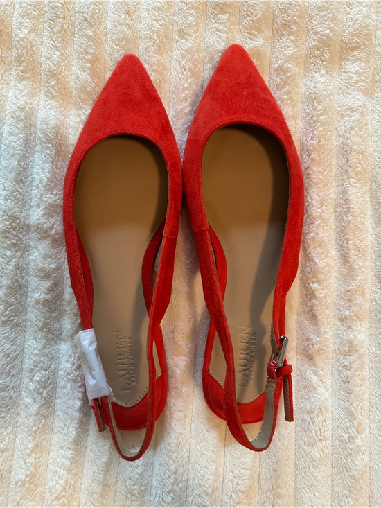 Lauren Ralph Lauren Shoes - Lauren. Ralph Lauren Red Suede Pointed Toe Slingback Flats